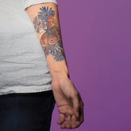 Purple aster tattoo